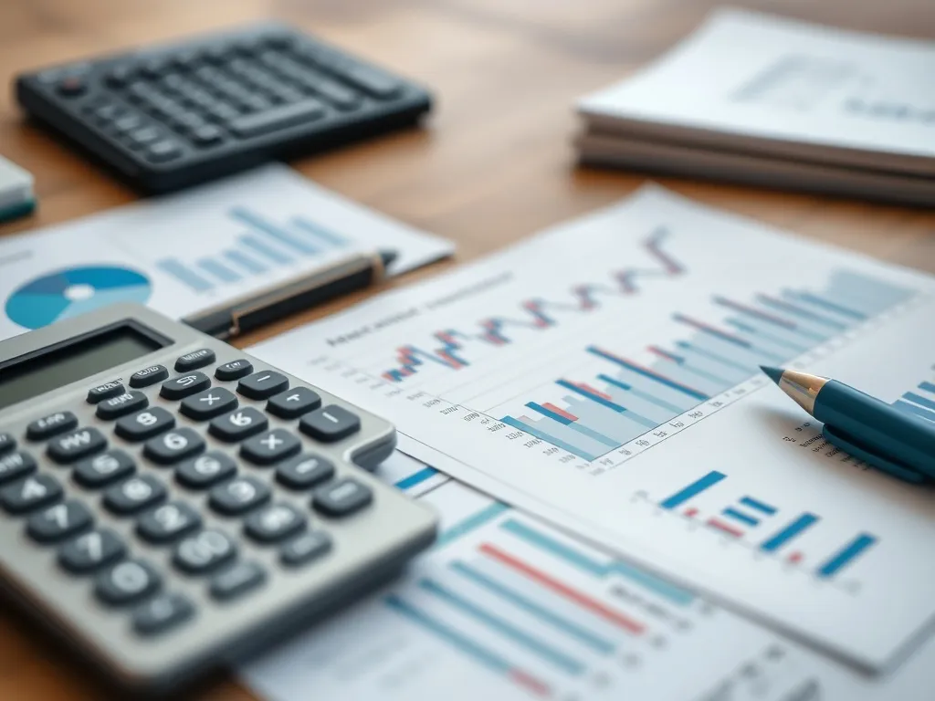 A professional high-quality close-up of financial charts and